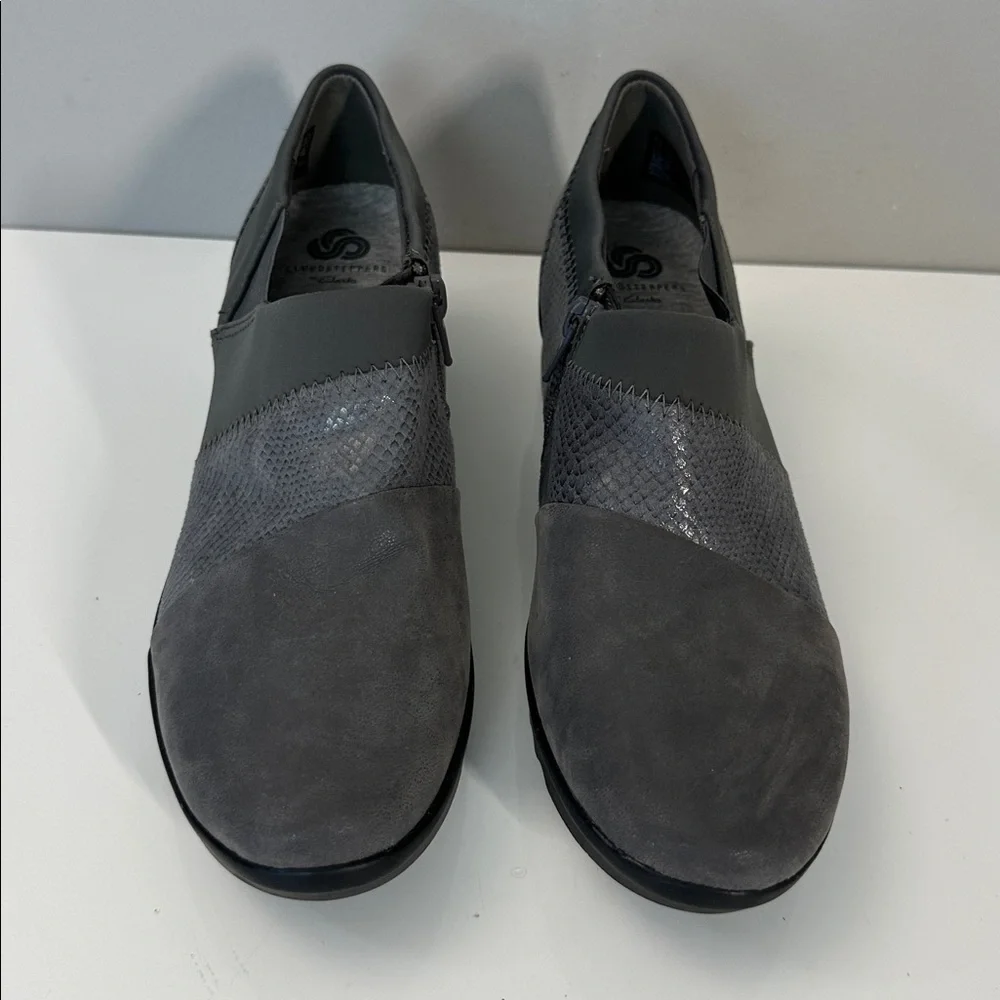 Cloudsteppers by Clarks Caddell Denali Gray SlipOn Wedge Size 8.5